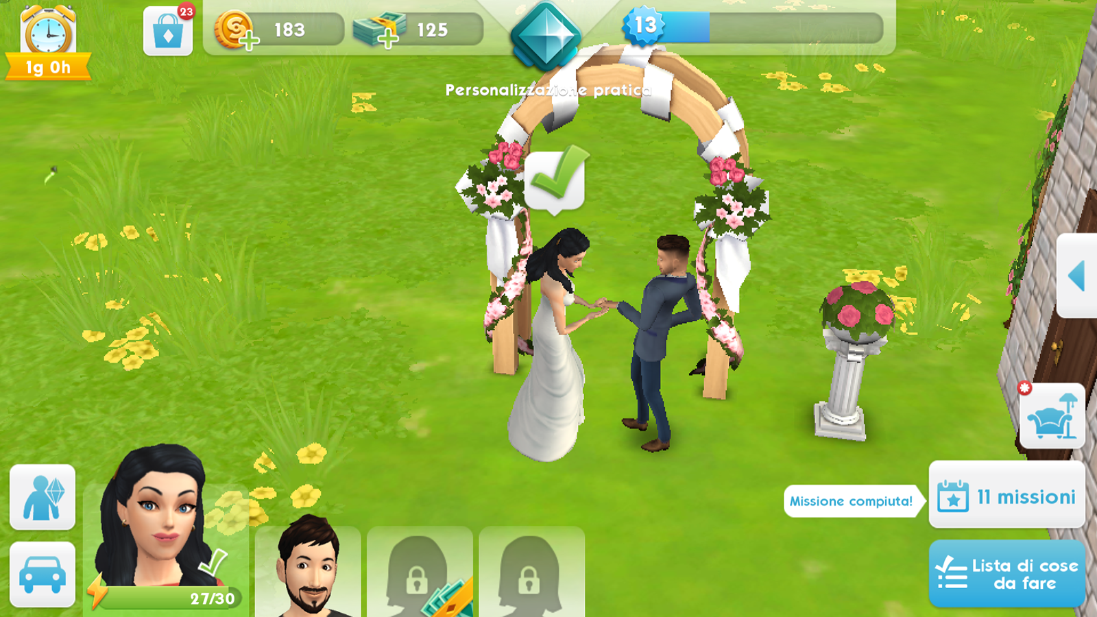 the sims mobile matrimonio evento