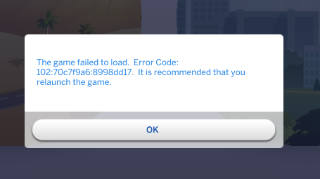 ts4 error 102 70c7f9a6