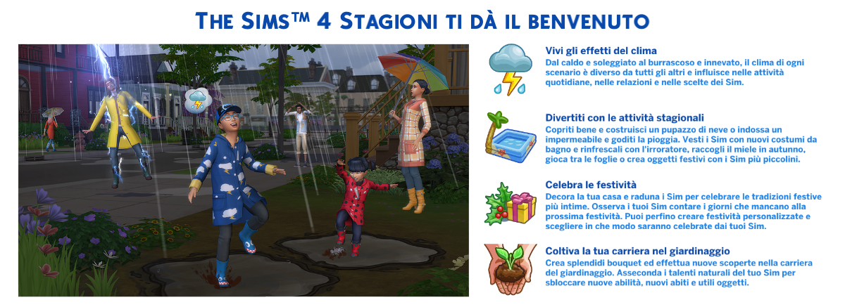 the sims 4 Stagioni review benvenuto