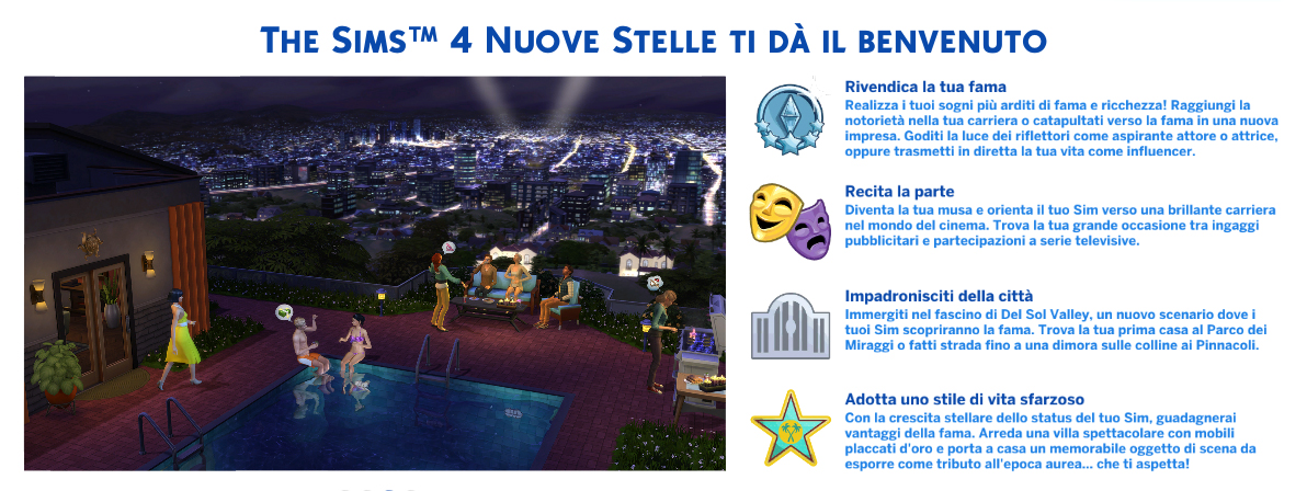 the sims 4 Nuove Stelle review benvenuto